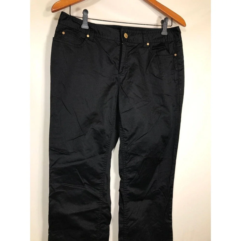 Michael Kors Women's Size 8 Dress Pants Skinny Pants Black Cotton Blend